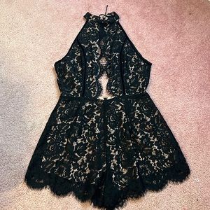 Black lace romper